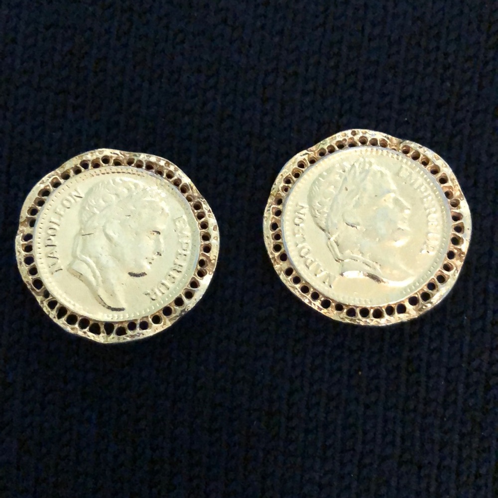 Gold like coin earrings  - clips